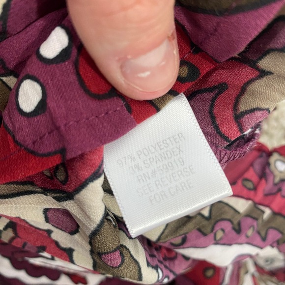 Apt. 9 XL Purple White Paisley Crinkle Collared Button Up Blouse Whimsygoth Boho - Picture 7 of 10